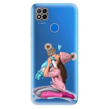 Odolné silikonové pouzdro iSaprio - Kissing Mom - Brunette and Boy - Xiaomi Redmi 9C