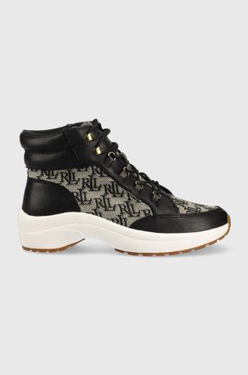 Sneakers boty Lauren Ralph Lauren černá barva,