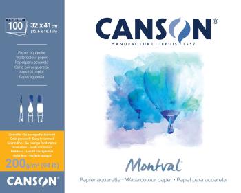 Canson Pad Montval Cold Pressed Skicář 41 x 32 cm 200 g Natural White