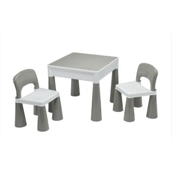Set măsuță și scaune pentru copii New Baby 3 buc., gri-alb, gri