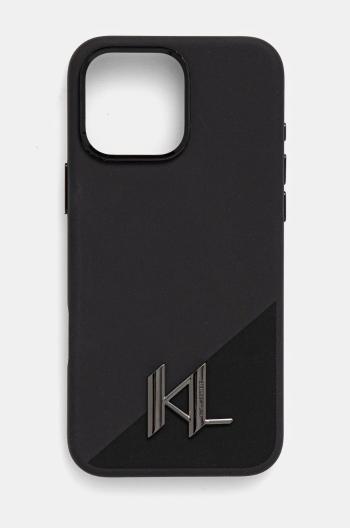 Obal na telefon Karl Lagerfeld iPhone 16 Pro Max 6.9 černá barva, KLHMP16XSCMKMPCK