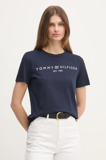 Bavlněné tričko Tommy Hilfiger tmavomodrá barva, WW0WW40276