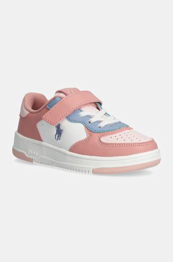 Dětské sneakers boty Polo Ralph Lauren MASTERS COURT PS růžová barva, RL01242650