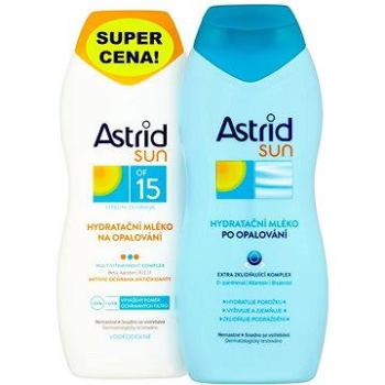 ASTRID SUN Hydratační mléko na opalování SPF 15 200 ml + Hydratační mléko po opalování 200 ml (8592297001409)