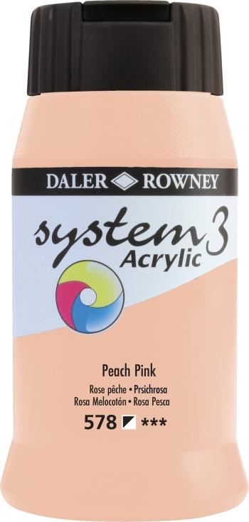 Daler Rowney System3 Akrylová barva Peach Pink 500 ml 1 ks