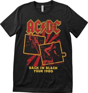 AC/DC Tričko Back In Black Tour 1980 Unisex Black XL
