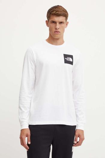 Tričko s dlouhým rukávem The North Face L/S Fine Tee bílá barva, s potiskem, NF0A8A6PFN41