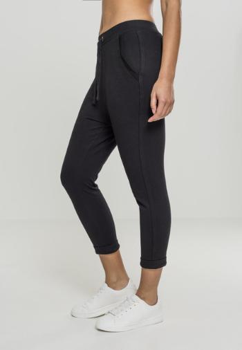 Urban Classics Ladies Open Edge Terry Turn Up Pants black - S