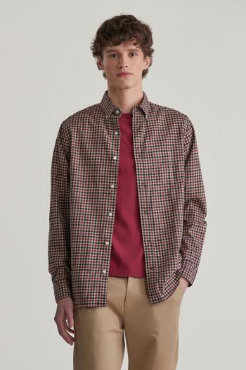 KOŠILE GANT REG LIGHT TWILL GINGHAM SHIRT WINE RED