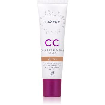 Lumene Color Correcting CC krém pro jednotný tón pleti SPF 20 odstín 4 Tan 30 ml