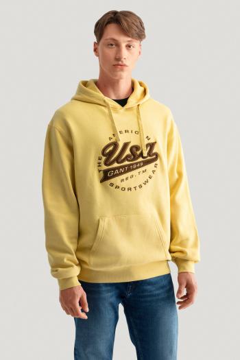 MIKINA GANT USA HOODIE LIGHT MUSTARD YELLOW