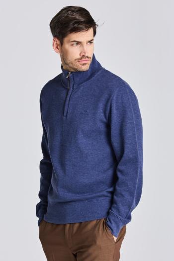 MIKINA GANT D1. SACKER RIB HALF ZIP DARK JEANSBLUE MELANGE