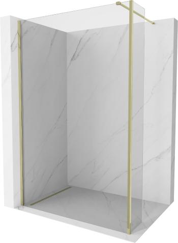 MEXEN/S Kioto Sprchová zástěna WALK-IN 100 x 30 cm, transparent, zlatá 800-100-212-50-00-030