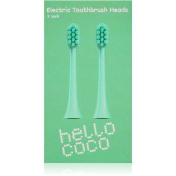 Hello Coco Electric Toothbrush Heads Green náhradní hlavice pro zubní kartáček 2 ks