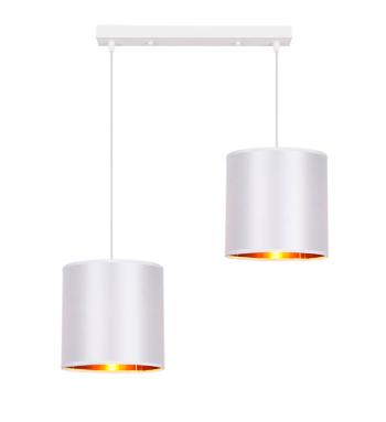 Candellux Bílo-měděný závěsný lustr Atlanta pro žárovku 2x E27 32-00644