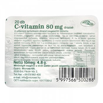 Microse C-Vitamin drazsé 80 mg 20 db
