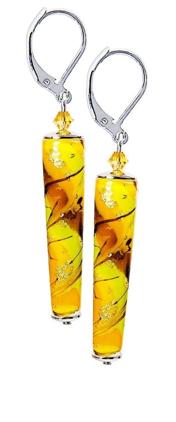 Lampglas Fascinující náušnice Autumn Love s 24karátovým zlatem v perlách Lampglas EKR9