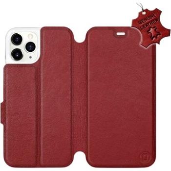 Flip pouzdro na mobil Apple iPhone 11 Pro - Tmavě červené - kožené -   Dark Red Leather (5903226977802)