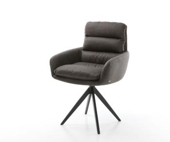 Otočná židle Abelia-Flex s područkami antracitová vintage