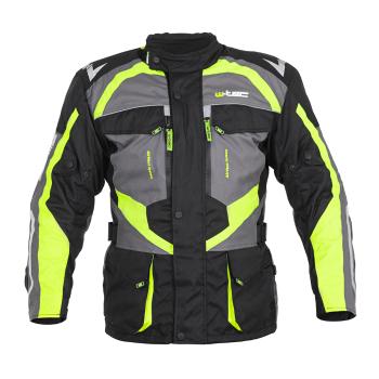 Pánská moto bunda W-TEC Burdys Evo  černo-šedo-zelená  5XL