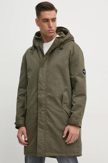 Parka Pepe Jeans THANDER pánská, zelená barva, přechodná, PM403012