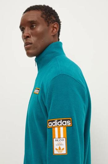 Mikina adidas Originals Polarfleece Adibreak Tracktop pánská, zelená barva, s aplikací, IW5815