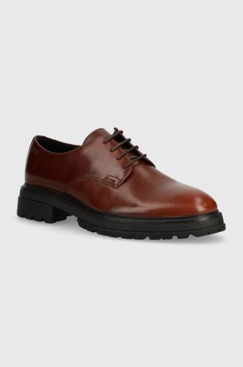 Kožené polobotky Vagabond Shoemakers JOHNNY 2.0 hnědá barva, na plochém podpatku, 5479-201-49