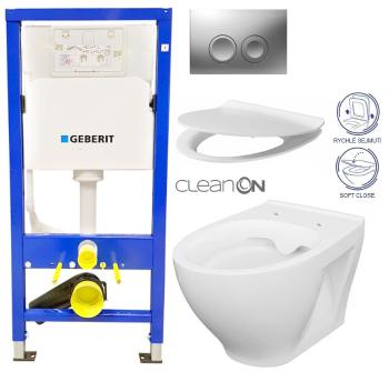 GEBERIT DuofixBasic s matným tlačítkem DELTA21 + WC CERSANIT CLEANON MODUO + SEDÁTKO 458.103.00.1 21MA MO1