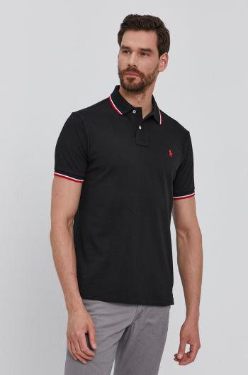 Polo tričko Polo Ralph Lauren pánské, černá barva, hladké