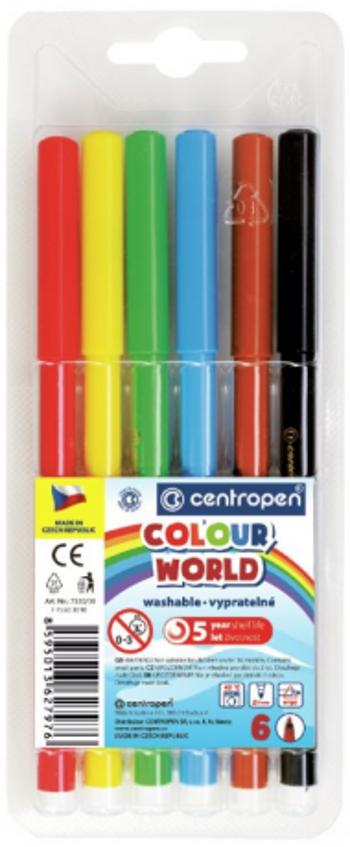 Centropen Fixy COLOUR WORLD 7550 trojboké, sada 6 barev