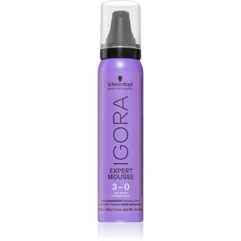 Schwarzkopf Professional IGORA Expert Mousse barvicí pěna na vlasy odstín 3-0 Dark Brown Natural 100 ml