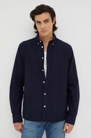 Košile Les Deux pánská, tmavomodrá barva, regular, s límečkem button-down, LDM410135