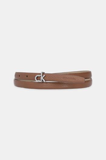 Kožený pásek Calvin Klein dámský, hnědá barva, K60K612858