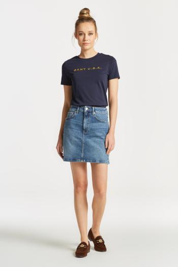 SUKNĚ GANT DENIM SKIRT MID BLUE VINTAGE