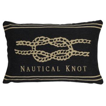 Béžovo-černý gobelínový polštář s uzlem Nautical knot I - 45*15*30cm EVHKDPAPK