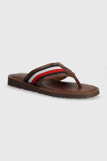 Žabky Tommy Hilfiger CORE TOE POST SANDAL pánské, hnědá barva, FM0FM05011