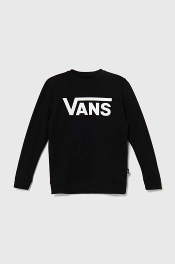 Dětská bavlněná mikina Vans CLASSIC II CREW černá barva, s potiskem, VN000K99BLK1