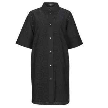 Karl Lagerfeld  BRODERIE ANGLAISE SHIRTDRESS  Krátke šaty Čierna