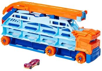 Autópálya játék Hot Wheels vontató magas autópálya