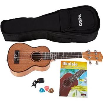 Cascha HH 2027 Soprano Mahogany Ukulele Bundle (HN221002)