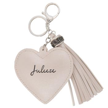 Přívěsek na klíče Heart tassel white JZKC0033W