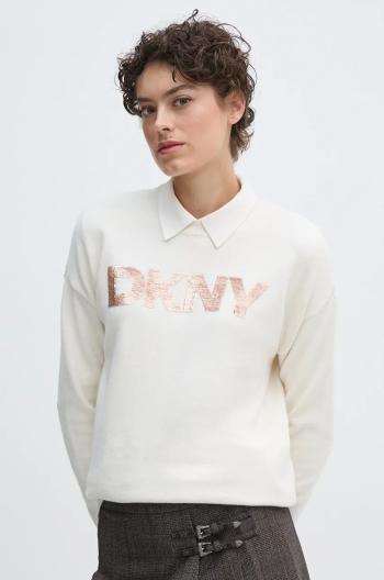 Svetr Dkny dámský, béžová barva, lehký, DJ4R0407