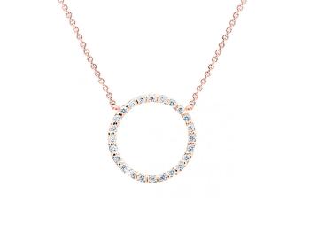 Cutie Jewellery Náhrdelník z růžového zlata se zirkony Z6323-40-10-X-4 50 cm