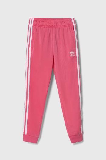 Dětské tepláky adidas Originals růžová barva, s aplikací