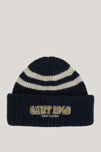ČEPICE GANT STRIPED KNITTED BEANIE EVENING BLUE