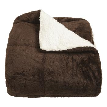 Pătură imitație blăniță Erika culoare ciocolată, 150 x 200 cm, maro