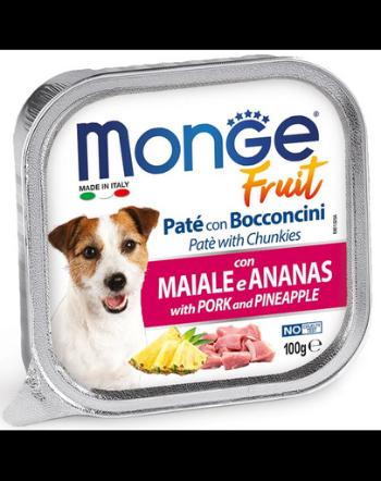 MONGE Fruit Dog hrana umeda pentru caini sub forma de pate, cu porc si ananas 100 g
