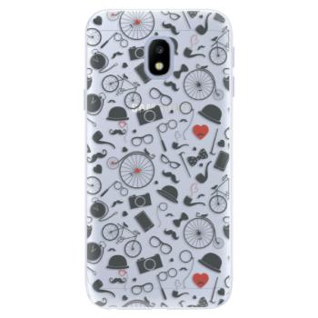 Silikonové pouzdro iSaprio - Vintage Pattern 01 - black - Samsung Galaxy J3 2017