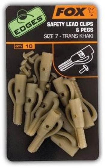 Függő Ólom klip FOX Edges Lead Clip  + Méret Pegs 7 Trans Khaki 10db tű+ 10 db klip