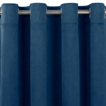 Sötétítő függöny VILA indigókék ezüst ezüst fém bársony 400x270 HOMEDE